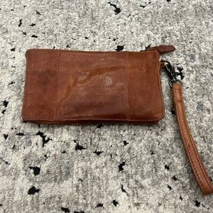 Anthropologie Day & Mood Pine Clutch Wristlet Wallet Leather Pouch